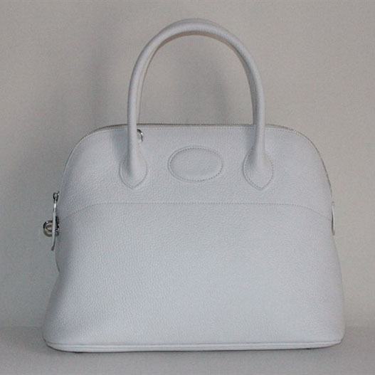 High Quality Replica Hermes Bolide Togo Leather Tote Bag White 509084 - Click Image to Close